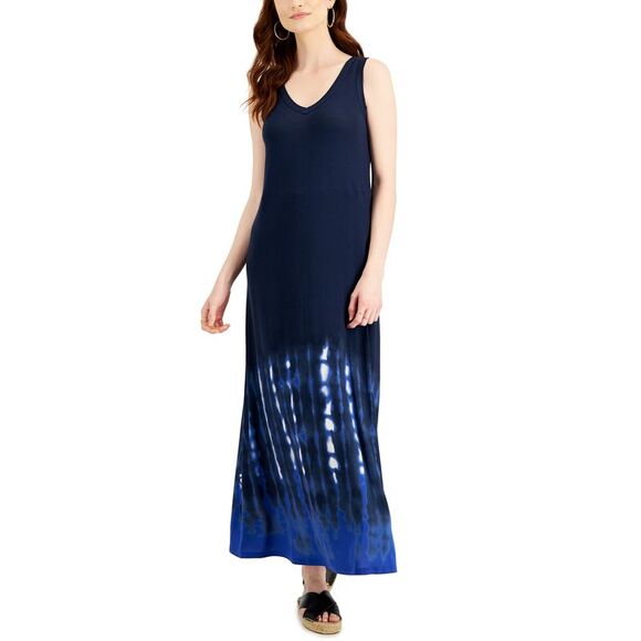 Style & Co Womens Tie Dyed Sleeveless Maxi Dress - Picture 1 of 1